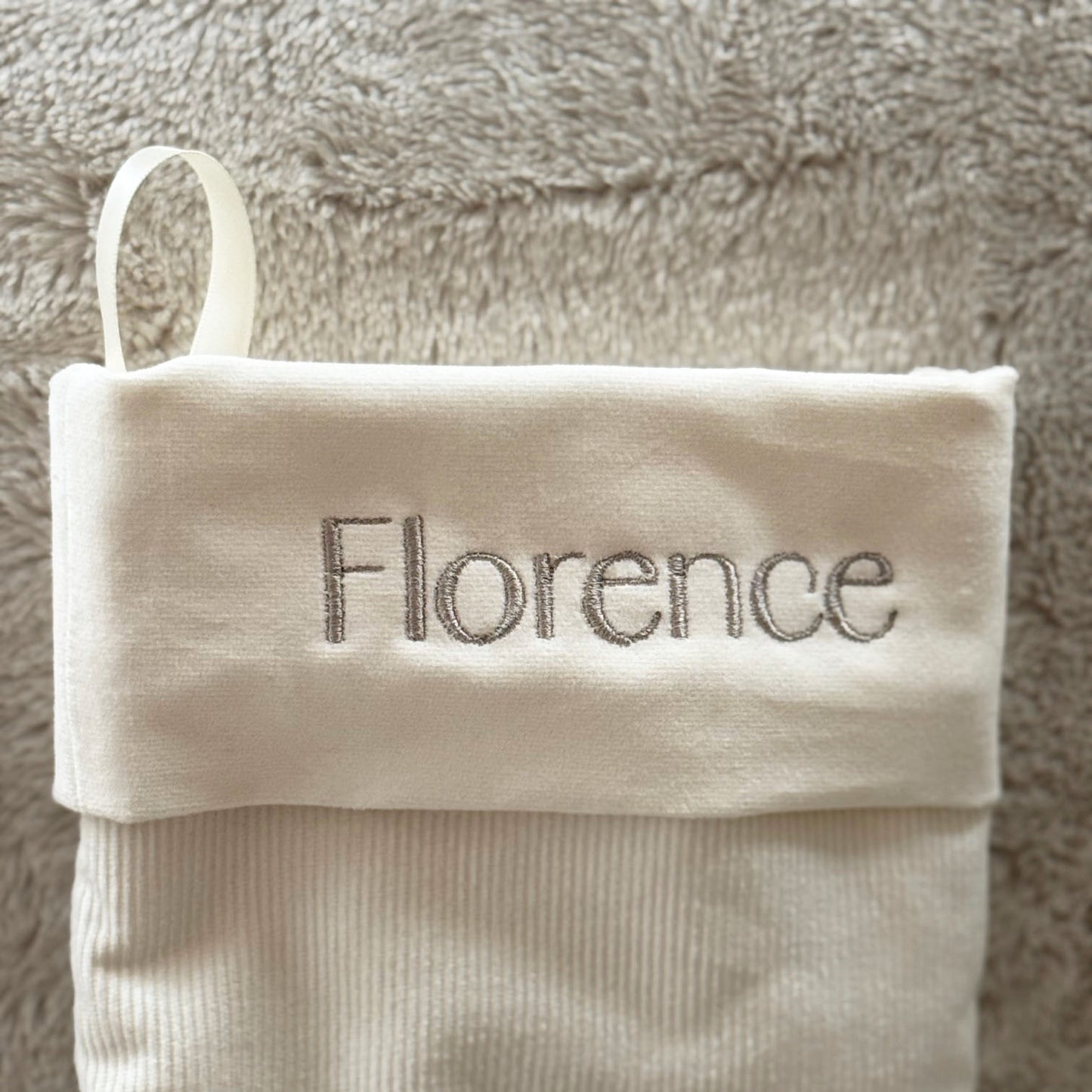 Bas de Noël personnalisé classique en velours et velours côtelé