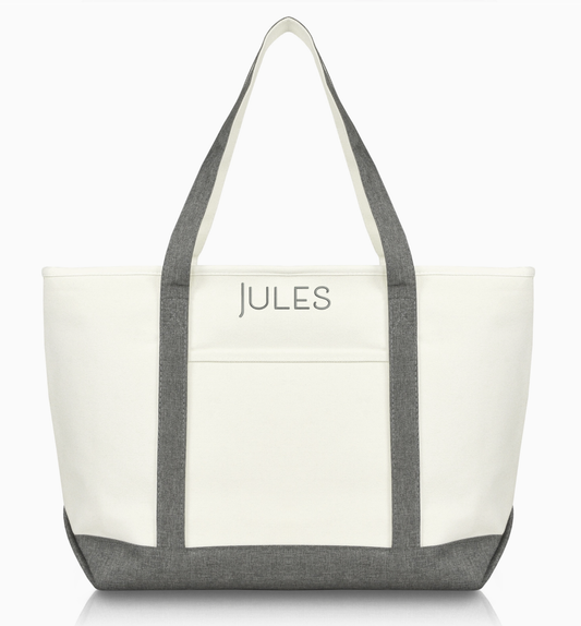 Personalized 23" Premium Cotton Canvas Shopping Tote Bag
