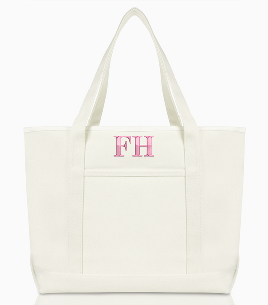 Personalized 23" Premium Cotton Canvas Shopping Tote Bag