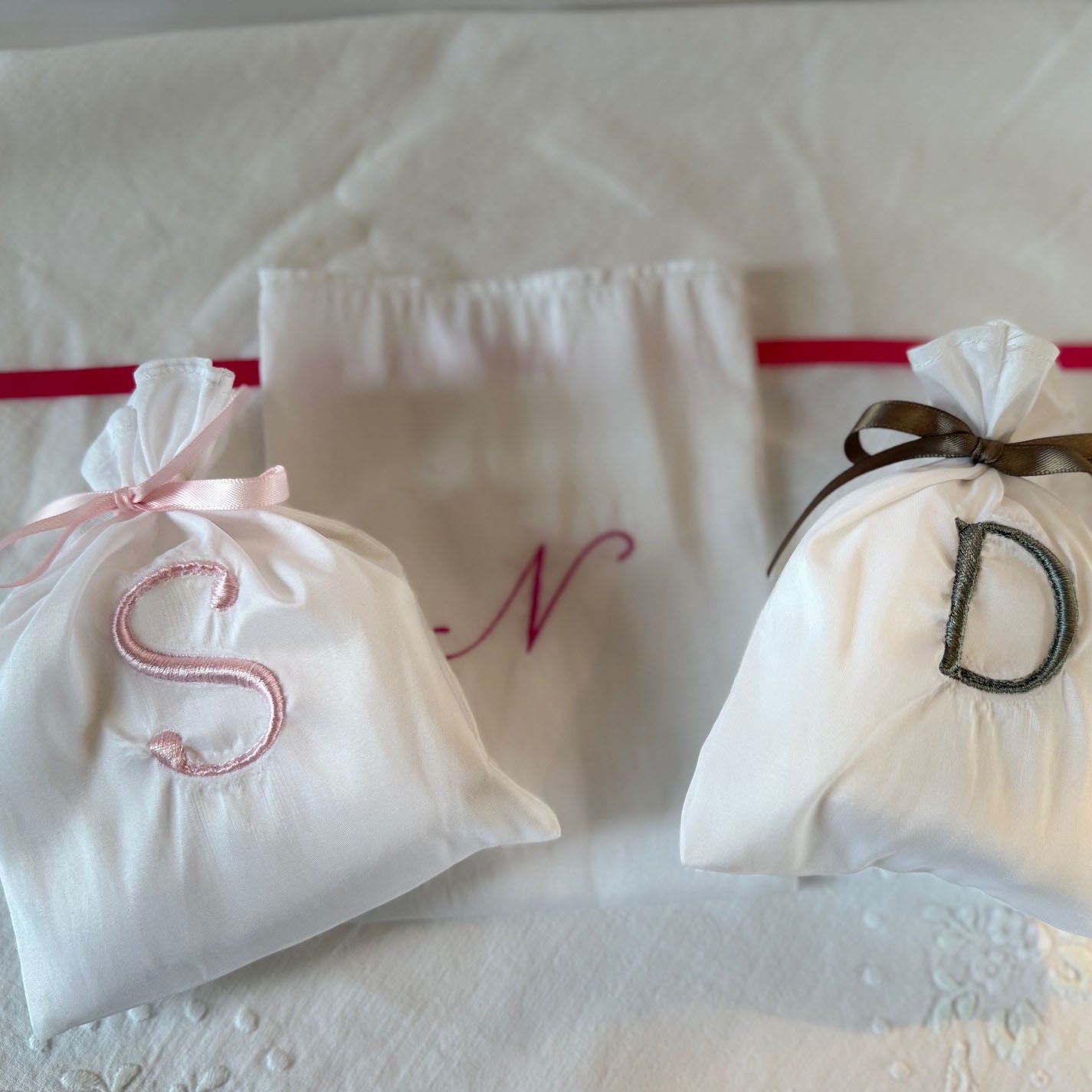 Initial Small Taffeta favor Bags