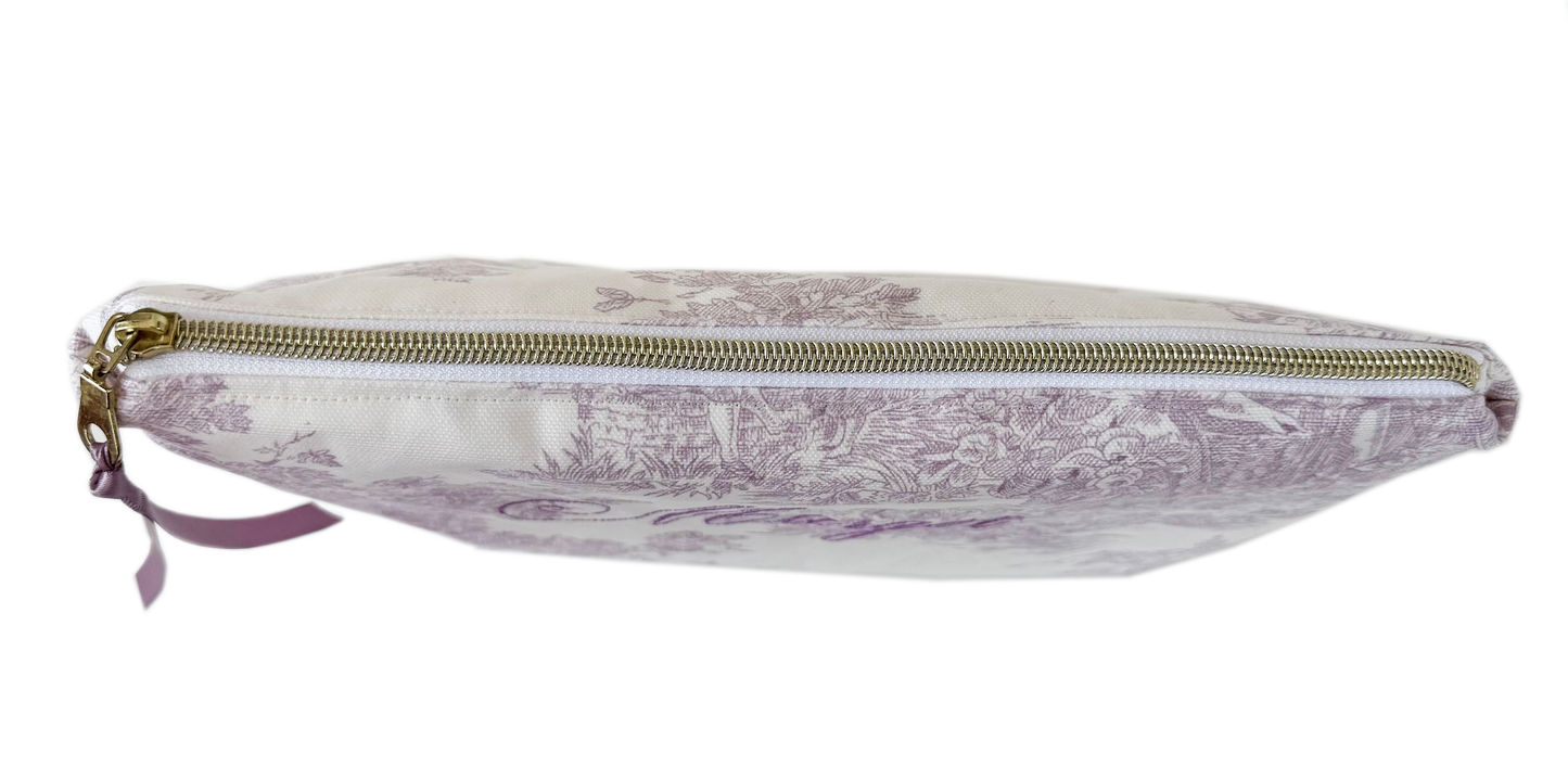 Trousse cosmétique personnalisée Toile de Jouy