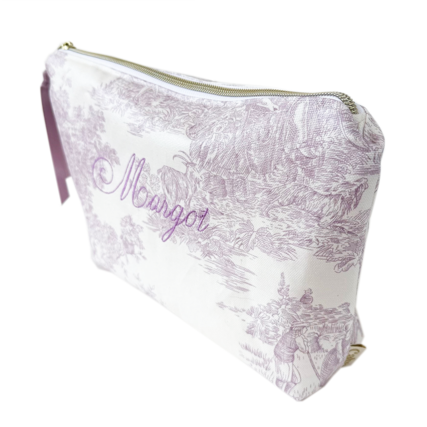 Trousse cosmétique personnalisée Toile de Jouy