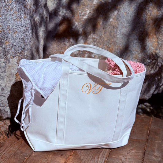 Personalized 23" Premium Cotton Canvas Shopping Tote Bag