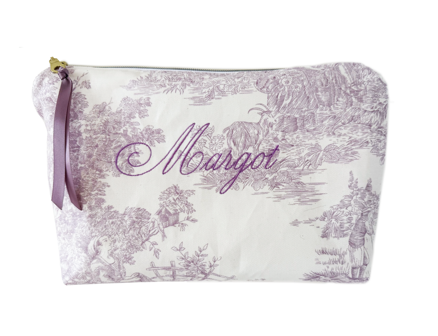 Trousse cosmétique personnalisée Toile de Jouy