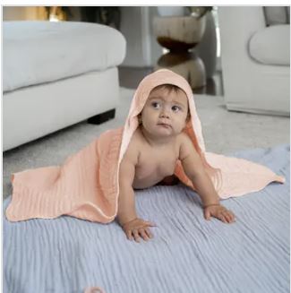 Serviette à capuche personnalisée en mousseline de coton à 9 couches pour enfants