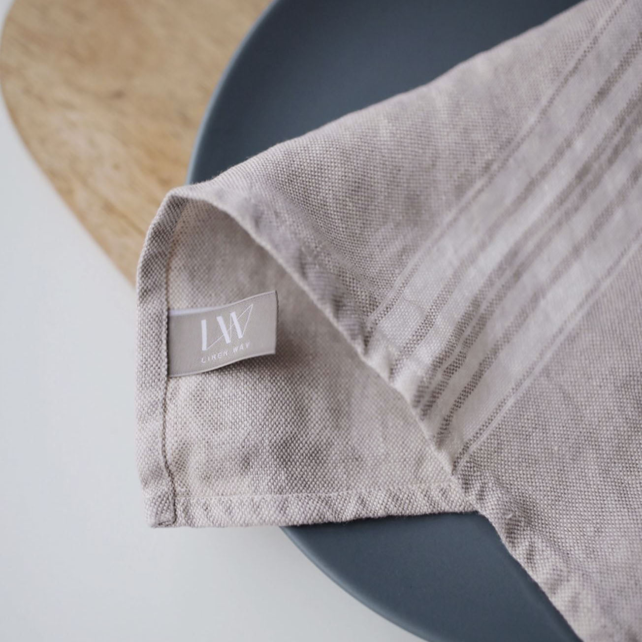 Torchon en lin beige